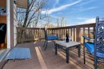 You will love your own private deck at Colonel Weber`s.